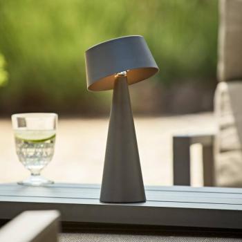 LED újratölthető asztali világítás Solino, grafit, napelem/USB, 26 cm IP44 kép