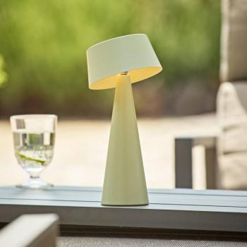 LED újratölthető asztali világítás Solino, zöld, napelem/USB, 26 cm, IP44 kép