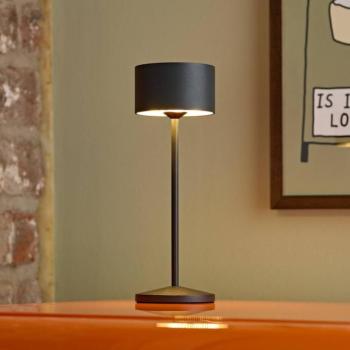 LED újratölthető asztali világítás Veluna, fekete, 3 db-os szett, 25 cm, IP44 kép