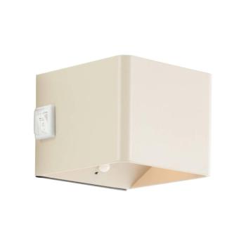 LED újratölthető kültéri fali lámpa Iseo, bézs, szélesség 10 cm, kép