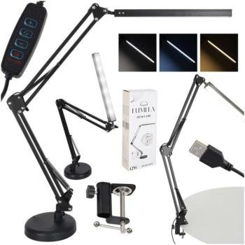 LED USB asztali lámpa forgó karral és 2 rögzítési lehetőséggel kép