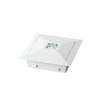 LED vészvilágító panel, 3W, készenléti üzemmód, körsugárzó lencsével, süllyesztett kép