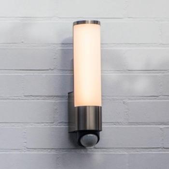 LEDA LED-érzékelős kültéri fali lámpa, rozsdamentes acél, magasság 35 cm, IP44 kép