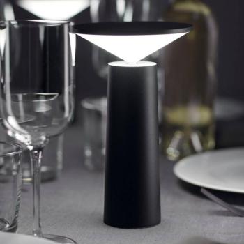 LEDS-C4 LED-es újratölthető asztali lámpa Cocktail, fekete Magasság 21,5 cm kép
