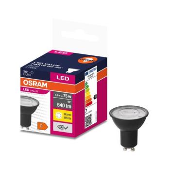 LED Izzó VALUE PAR16 GU10/6,9W/230V 2700K 36° fekete - Osram 4058075766518 kép