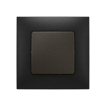 Legrand - 1-es egypólusú kapcsoló, NILOE kerettel, fekete LR0012+LR0006 kép