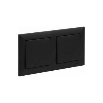Legrand - 1. számú dupla egypólusú kapcsoló SUNO kerettel, fekete LR0077+2XLR0070 kép