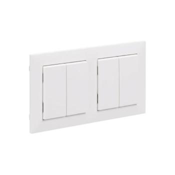 Legrand - 2x Dupla lépcsőházi kapcsoló č. 5 kerettel SUNO fehér LR0093+2XLR0087 kép