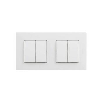 Legrand - 2x kettős soros kapcsoló č. 5 NILOE STEP kerettel fehér LR0061+2XLR0055 kép