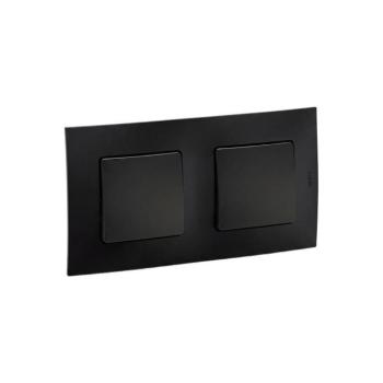 Legrand - Dupla egypólusú kapcsoló 1-es NILOE kerettel fekete LR0013+2xLR0006 kép