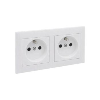 Legrand - Dupla fali aljzat kerettel SUNO 250V fehér LR0093+2XLR0081 kép