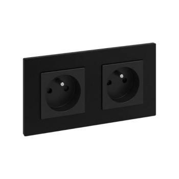 Legrand - Dupla fali dugalj kerettel NILOE STEP 250V fekete LR0045+2xLR0033 kép