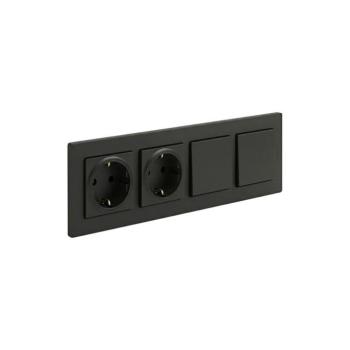 Legrand-Dupla fali SCHUKO aljzat és kettős kapcsoló sz. 1 NILOE STEP 250V fekete LR0047+2xLR0116+2xLR0038 kép