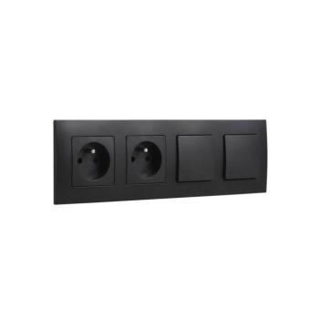 Legrand - Dupla háztartási konnektor és dupla egypólusú kapcsoló sz. 1 NILOE 250V LR0015+2xLR0001+2xLR0006 kép
