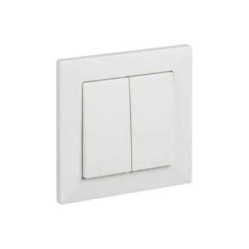Legrand - Dupla kapcsoló 5-ös számú SUNO kerettel, fehér LR0092+LR0087 kép