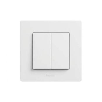 Legrand - Dupla lépcsőházi kapcsoló 6+6 kerettel NILOE STEP fehér LR0060+LR0053 kép