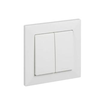 Legrand - Dupla lépcsőházi kapcsoló č. 6+6 SUNO kerettel fehér LR0092+LR0085 kép