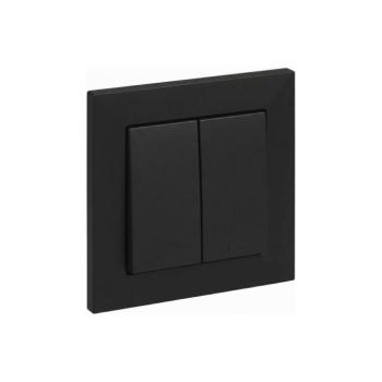Legrand - Dupla lépcsőházi kapcsoló sz. 6+6 SUNO kerettel fekete LR0076+LR0069 kép