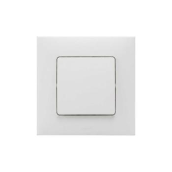 Legrand - Egypólusú, 1-modulos kapcsoló NILOE kerettel, fehér LR0028+LR0022 kép