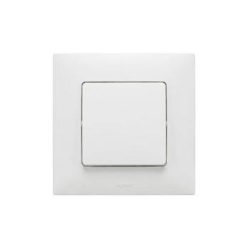 Legrand - Egypólusú nyomógomb sz. 1/0 NILOE kerettel fehér LR0028+LR0025 kép