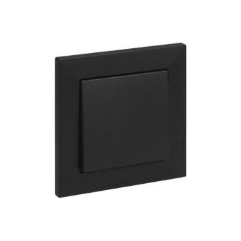 Legrand - Egyszerű nyomógomb sz. 1/0 SUNO kerettel fekete LR0076+LR0073 kép