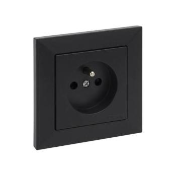 Legrand - Fali aljzat kerettel SUNO 250V fekete LR0076+LR0065 kép