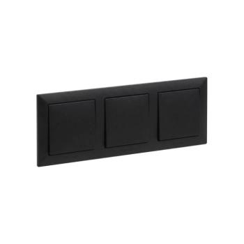 Legrand - Három egypólusú kapcsoló sz. 1 SUNO kerettel fekete LR0094+3XLR0070 kép