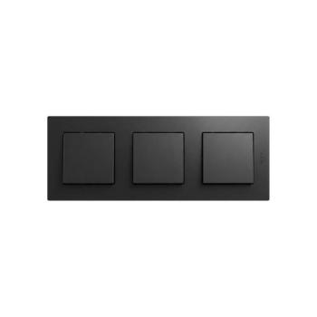 Legrand - Hárommodulos egypólusú kapcsoló 1. számú, NILOE STEP kerettel, fekete LR0046+3xLR0038 kép