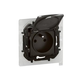 Legrand - Keret nélküli kültéri háztartási aljzat NILOE 250V IP44 fekete NP3108BK kép