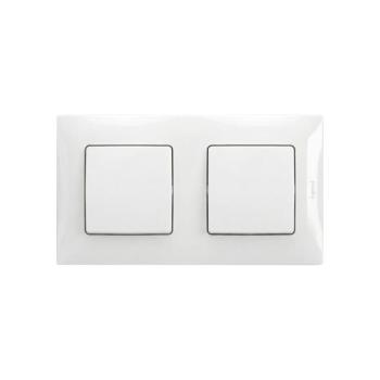 Legrand - Kettős egypólusú kapcsoló 1-es számú, NILOE kerettel, fehér LR0029+2XLR0022 kép