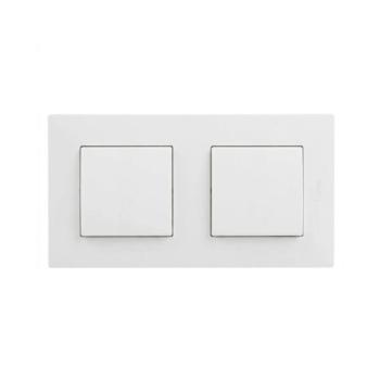 Legrand - Kettős egypólusú kapcsoló č. 1 NILOE STEP kerettel, fehér LR0061+2XLR0054 kép
