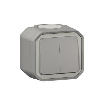 Legrand - Kettős lépcsőházi kapcsoló sz. 6+6 PLEXO IP55 szürke 069715L kép