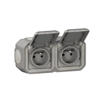 Legrand - Kültéri dupla dugaljzat PLEXO 250V IP55 szürke 069768L kép