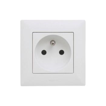 Legrand - Lakossági fali aljzat kerettel NILOE STEP 250V fehér LR0060+LR0049 kép