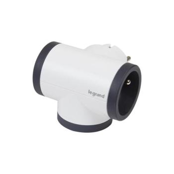 Legrand 049436 - Elosztó konnektor forgatható 3Z Typ E fehér/fekete 049436 kép