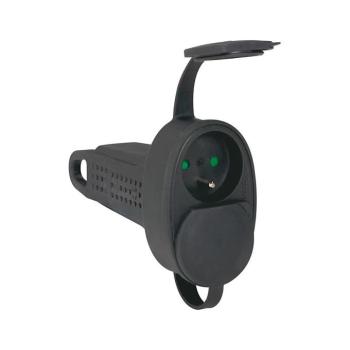 Legrand 50575 - Gumi konnektor vezeték nélkül 250V/16A 2X2P+T IP44 fekete 50575 kép