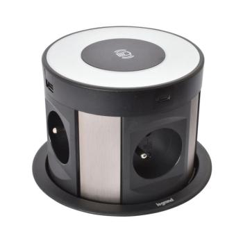 Legrand 654981 - Aljzatoszlop asztalokhoz 4x230V + 2xUSB-A + 2xUSB-C + vezeték nélküli 654981 kép