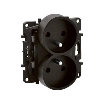 Legrand - NILOE keret nélküli dupla fali aljzat 250V fekete NP3111BK kép