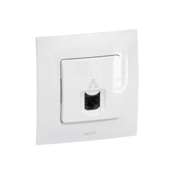 Legrand - RJ45 Ethernet aljzat NILOE kerettel, fehér LR0028+LR0020 kép