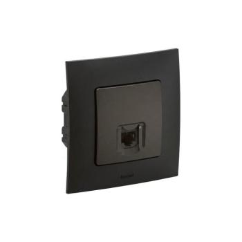 Legrand - RJ45 Ethernet aljzat NILOE kerettel, fekete LR0012+LR0004 kép