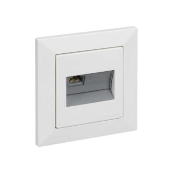 Legrand - RJ45 Ethernet aljzat SUNO kerettel, fehér LR0092+LR0084 kép