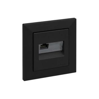 Legrand - RJ45 Ethernet csatlakozóaljzat SUNO kerettel, fekete LR0076+LR0068 kép
