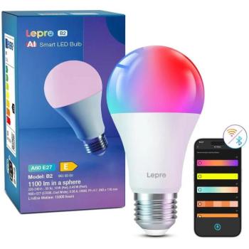 Lepro B2 AI okos izzó E27 RGBCW WiFi és Bluetooth 10 W 1100 lm, 1 db kép