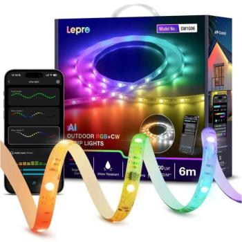 Lepro SW1 AI Smart RGBCW LED kültéri szalag IP65 6m, WiFi és Bluetooth, EU verzió kép