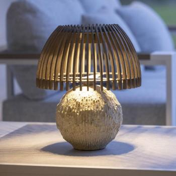 Les Jardins LED-es asztali lámpa Alba, szürke/bézs, magasság 41 cm kép