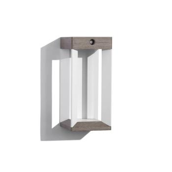 Les Jardins LED-napelemes fali lámpa Teckalu, szürke/fehér, 33 cm kép