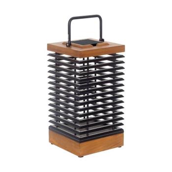 Les Jardins LED-es napelemes lámpa Tekura, teak/szürke, 46,5 cm kép