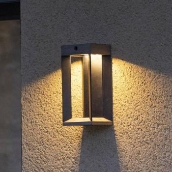 Les Jardins LED-napelemes fali lámpa Teckalu, szürke/fekete kép