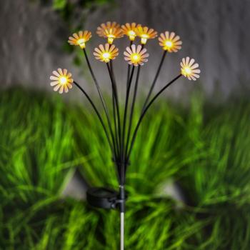 Leszúrható szolár lámpa - kamilla - 10 melegfehér LED - 80 cm kép