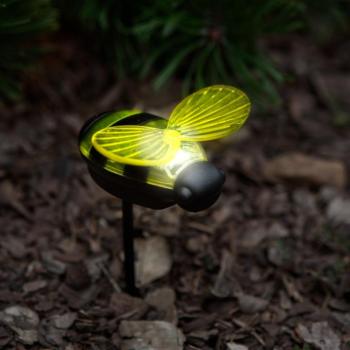 Leszúrható szolár lámpa – méhecske – 8 x 7,5 x 14,5 cm – Fehér LED kép